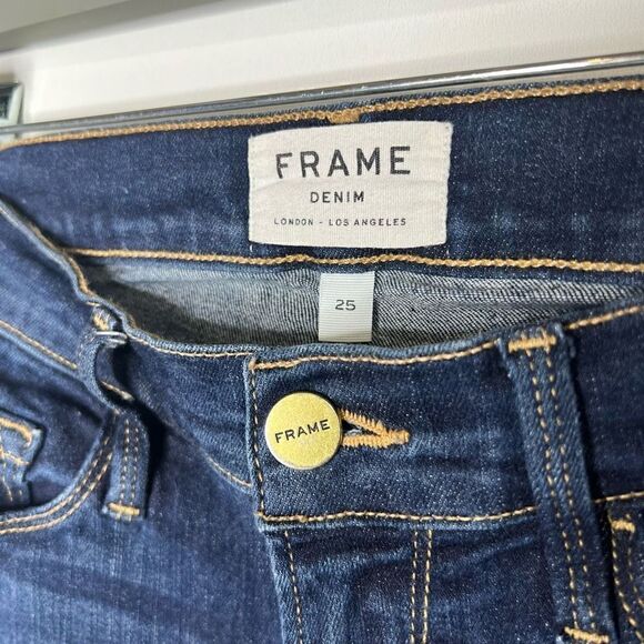 Frame Denim Dark Blue Skinny Jeans - Picture 4 of 10